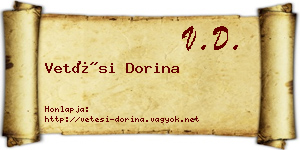 Vetési Dorina névjegykártya